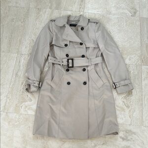 Zara Gray Trench Coat with Belt and Epaulettes
